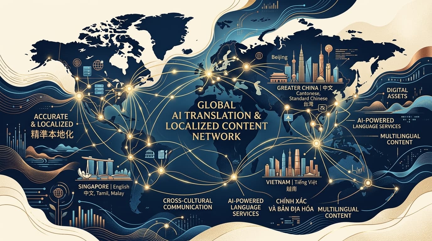 Global AI translation and localized content network in Southeast Asia