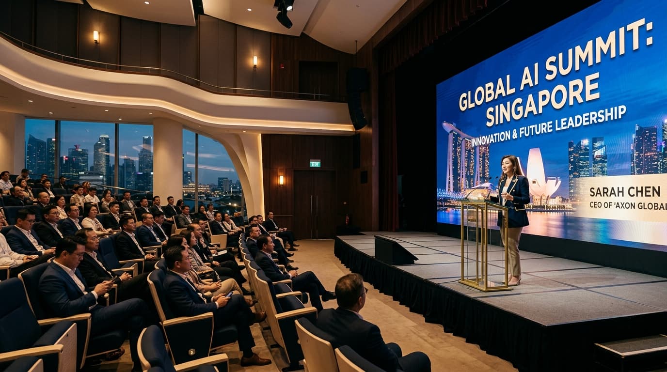 Keynote presentation at Global AI Summit Singapore auditorium